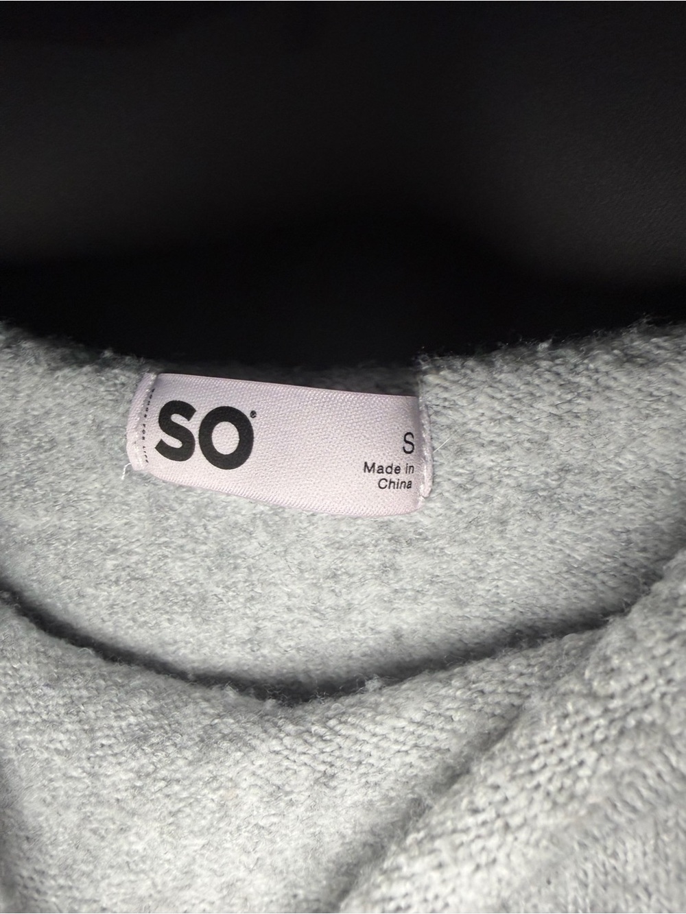 SO Women's Light Gray Scoop Neck Sweater - Picture 2 of 2